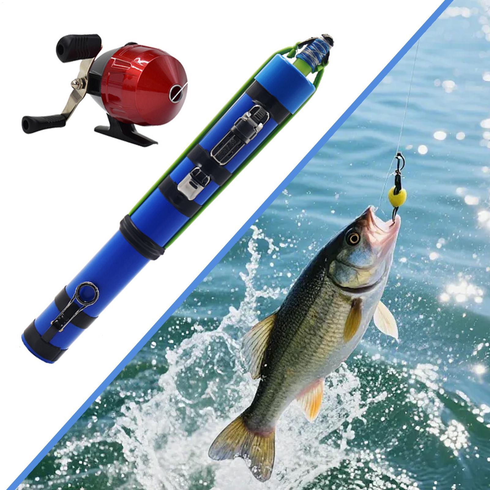 Fishing Kit Compact - 釣り竿 スリングショットデザイン コンパクトな魚用ツール リール付き 釣りカタパルトロッド 旅行用