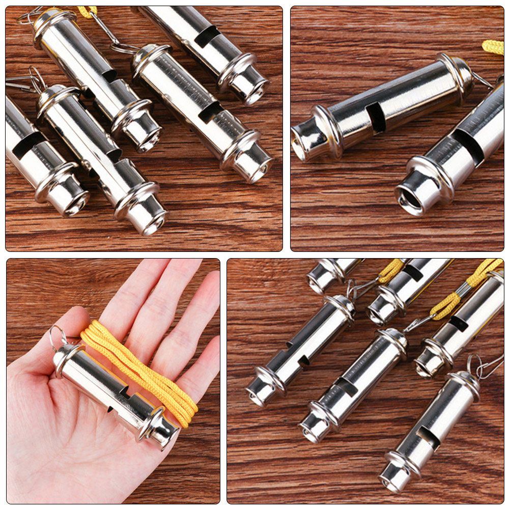 Emergency Whistle Loud - 3個入りポータブルアウトドア緊急用ホイッスル ステンレス製サバイバルホイッスル 大音量クリアな高音でキャンプ、ハイキング、スポーツに最適