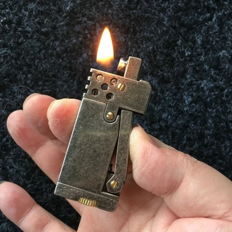 Fire Starting Kit - レトロガソリンフリントサイドプレッシャー点火式シガレットライター、石油トレンチ、灯油ライター、オイルファイヤー、クリエイティブギフト