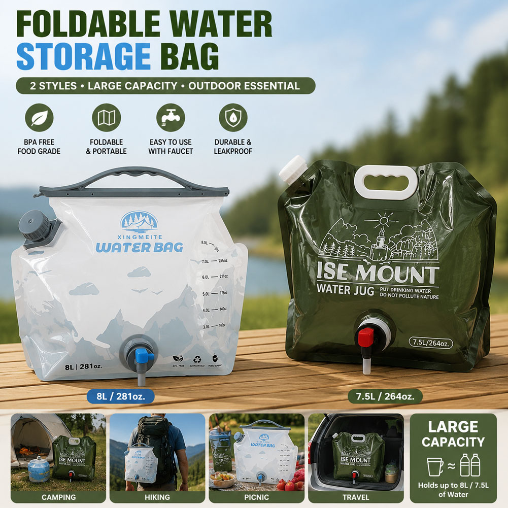 8L大容量折りたたみ式携帯用水筒（蛇口付き）キャンプ、ハイキ - Water Bag Collapsible のレビューと価格